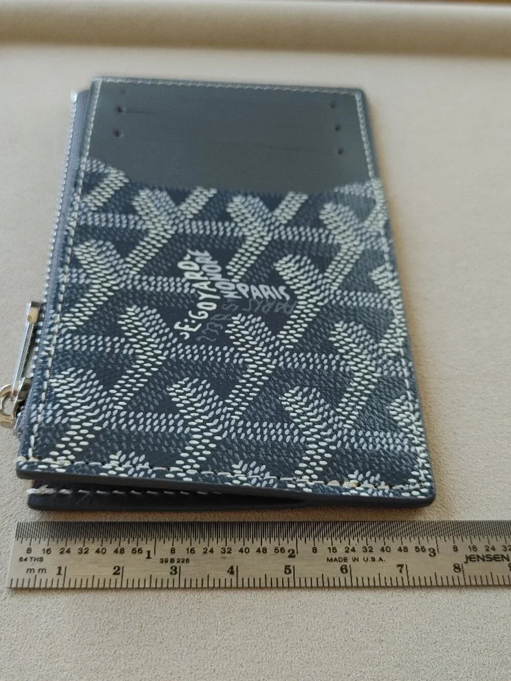 Goyard Bourbon Zipper Grey Card Holder Wallet